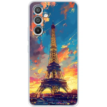 Силиконовый Чехол с Картинкой для Samsung Galaxy A54 5G (A546) Принт (Париж, Эйфелева Башня) (45767-ysm038)