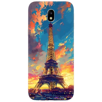 Силиконовый Чехол с Картинкой для Samsung Galaxy J7 2017 (J730) Принт (Париж, Эйфелева Башня) (30576-ysm038)