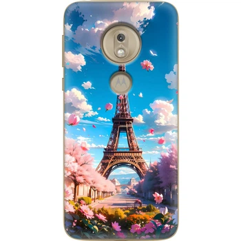 Силиконовый Чехол с Картинкой для Motorola G7 Play XT1952 Принт (Париж, Эйфелева Башня) (37197-ysm035)