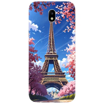 Силиконовый Чехол с Картинкой для Samsung Galaxy J7 2017 (J730) Принт (Париж, Эйфелева Башня) (30576-ysm036)