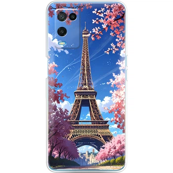 Силиконовый Чехол с Картинкой для OPPO A54 Принт (Париж, Эйфелева Башня) (42795-ysm036)