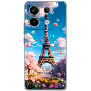 Силиконовый Чехол с Картинкой для Xiaomi Redmi Note 13 Pro 5G Принт (Париж, Эйфелева Башня) (50710-ysm035)