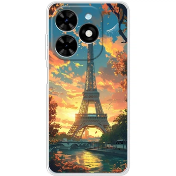 Силиконовый Чехол с Картинкой для Tecno Spark Go 2024 Принт (Париж, Эйфелева Башня) (55276-ysm037)