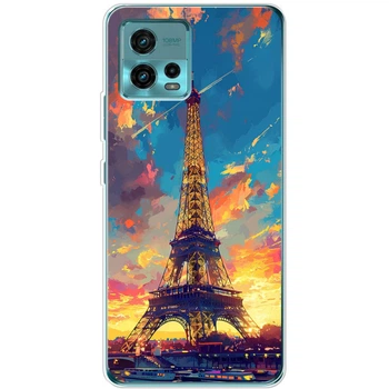 Силиконовый Чехол с Картинкой для Motorola G72 Принт (Париж, Эйфелева Башня) (45902-ysm038)