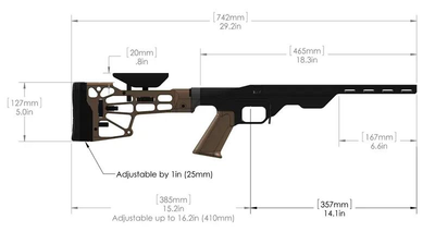 Шасси MDT LSS для Remington 700 LA Black