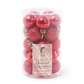Набір пластикових новорічних кульок Flora 25 шт. D-3 см. 13764