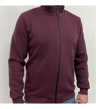 Кофта на молнии со стойкой больших размеров - HECTOR - 30504 - 2XL - Бордовый