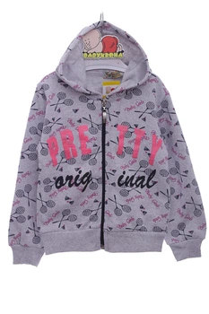 Кофта на флисе для девочки Pretty серая 104 см (44370)