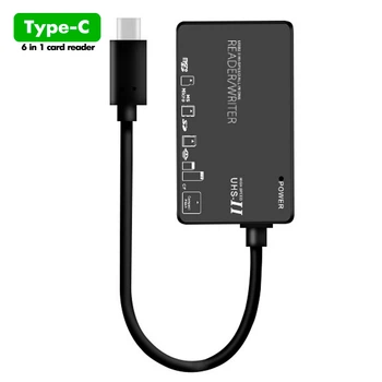 Картридер BauTech Type-C 6 в 1 для TF SD CF XD MS M2 Чёрный (1014-849-00)