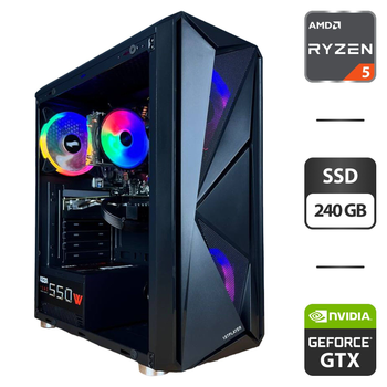 Сборка под заказ: компьютер 1stPlayer F4 Black Tower / AMD Ryzen 5 3600 (6 (12) ядер по 3.6 - 4.2 GHz) / 16 GB DDR4 / 240 GB SSD / nVidia GeForce GTX 1660 Super, 6 GB GDDR6, 192-bit / 550W б/у