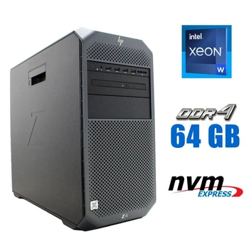 Рабочая станция HP Z4 G4 Workstation Tower / Intel Xeon W-2123 (4 (8) ядра по 3.6 - 3.9 GHz) / 64 GB DDR4 / 256 GB SSD M.2 / no video card / DVD-ROM б/у