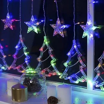 Гирлянда светодиодная GarlandoPro 1733069ML Штора 120 LED 3х0,9 м звезда и елка 10 фигур мультиколор (117-107-1733069ML)