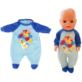 Одежда для куклы Беби Борн / Baby Born 40-43 см комбинезон / человечек голубой 8781