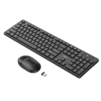 Комплект беспроводной мышки и клавиатуры HOCO GM17 Wireless business keyboard and mouse set English Version Black (6931474759481)