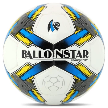 Мяч футбольный №5 PU ламин. BALLONSTAR Белый-синий (№5, 5 сл., сшитый вручную) (FB-4415_Белый-синий)