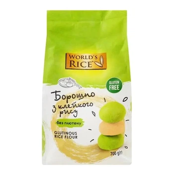 Борошно із клейкого рису World's Rice Glutinous 700 г