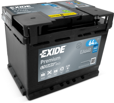 Аккумулятор EXIDE EA640 premium 12v 64ah 640a