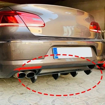 Накладки на бампер Volkswagen Passat CC плавники канарды черного цвета 4шт универсальный
