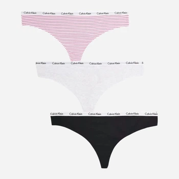 Набір трусиків танга жіночих бавовняних Calvin Klein Underwear 80880406 1X 3 шт Різні кольори (1159814507)