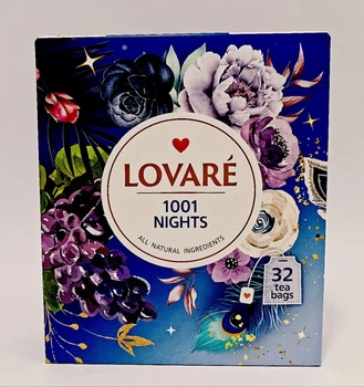 Купаж чорного та зеленого чаю Lovare 1001 Nights зі шматочками яблук 32 пак