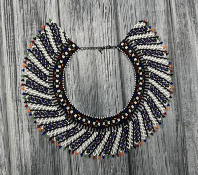 Традиционная украинская силянка из чешского бисера HatynkaUA Necklace ожерелье ручной работы (SUN999_56)