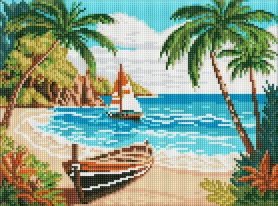 Алмазная мозаика без подрамника Побережье океана ©art_selena_ua 30x40 AMC7837 Идейка