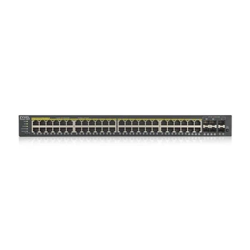 Комутатор ZYXEL GS1920-48HPv2 (GS192048HPV2-EU0101F) (4xGE, 4xGE/SFP, 2хSFP, 48хGE PoE, Max PoE 375W, Smart,