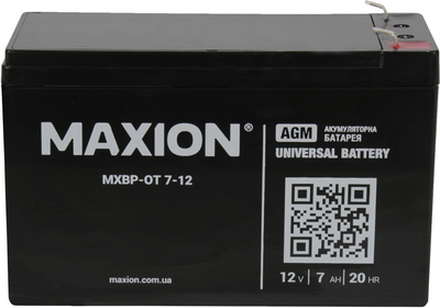 АКБ UPS 12V 7-А/Ч L+ (Maxion) (151х65х100) OT 7-12