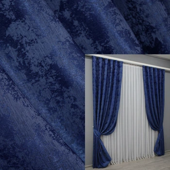 Комплект готовых штор VR-Textil Жаккард Sultan YL № 1483ш Синий 100х270 см 2 шт (31-766)