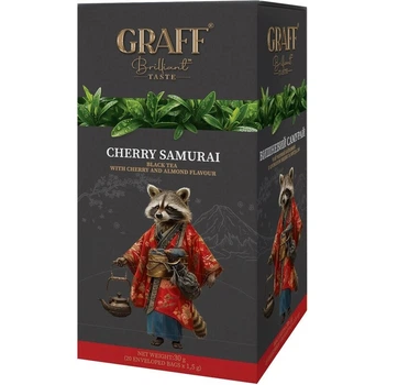 Чай Graff Cherry Samurai с ароматом вишни и миндаля черный 20 пак (4820279610429)