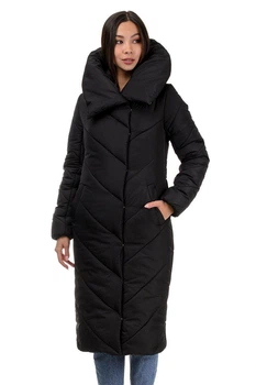 Зимове жіноче пальто UF-Fashion Одеяло ромб -RF 42 чорний