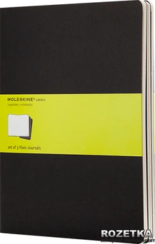 Блокнот Moleskine Cahier 19 х 25 см 120 страниц без линовки Черный 3 шт (9788883705038)