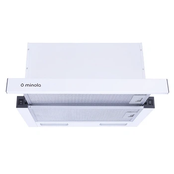 Кухонная вытяжка Minola HTL 6615 WH 1000 LED, белая мощная телескопическая вытяжка на кухню, 1000 куб.м.