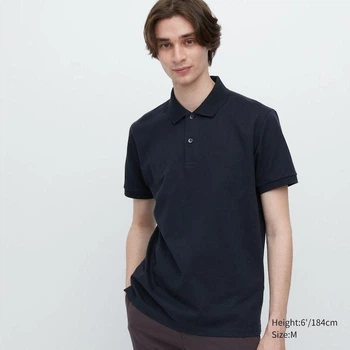 Поло мужское Uniqlo Dry Pique Polo Shirt L темно-синий