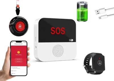 Кнопка экстренного вызова SOS Tuya Pager Multifunctional для для пожилых людей Wi-Fi с часам