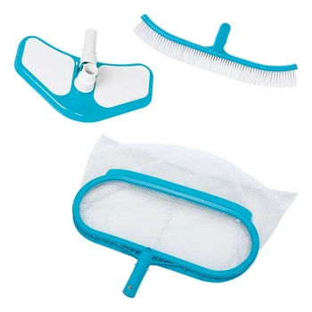 Комплект насадок Intex 29057 для чистки бассейна Deluxe Cleaning Kit (для трубки 29.8 мм) Голубой