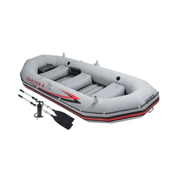 Четырехместная надувная лодка Intex 68376 (328 x 145 x 48 см) Mariner 4 Set + Алюминиевые весла и ручной насос