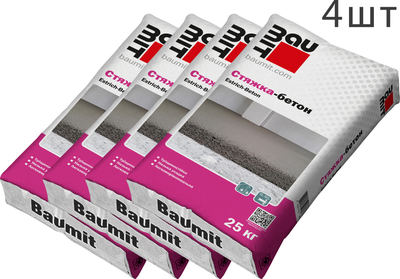 Набір Суміш для стяжки Baumit Estrich-Beton 20-100 мм 25 кг 1/54 4 шт (109131)