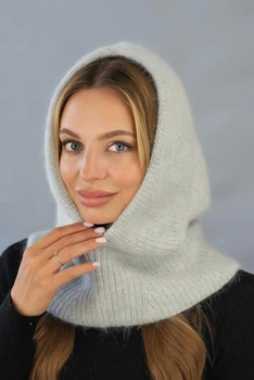 Женский капор-капюшон с пелериной на подкладке Леонела 7228 BRAXTON светло серый 56-59р
