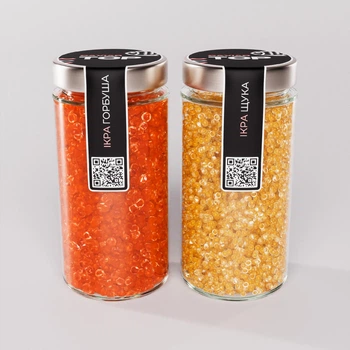 Набор из двух видов Икорного продукта CapsFood Икра Горбуша + Щука PREMIUM, 500+500 грамм