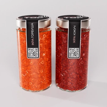 Набор из двух видов Икорного продукта CapsFood Икра Горбуша + Кижуч PREMIUM, 500+500 грамм