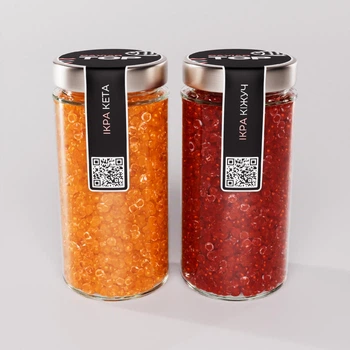 Набор из двух видов Икорного продукта CapsFood Икра Кета + Кижуч PREMIUM, 500+500 грамм