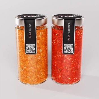 Набор из двух видов Икорного продукта CapsFood Икра Кета + Лосось PREMIUM, 500+500 грамм