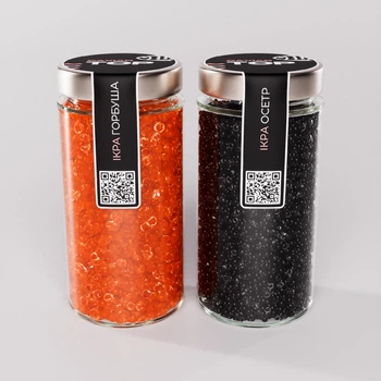 Набор из двух видов Икорного продукта CapsFood Икра Горбуша + Осётр PREMIUM, 500+500 грамм