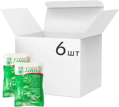 Упаковка глины Golden Pharm Зеленой косметической 60 г х 6 шт (2775298341069)