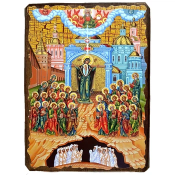 Икона Божьей Матери Непроходимая дверь ,икона на дереве 130х170 мм (3666-1)
