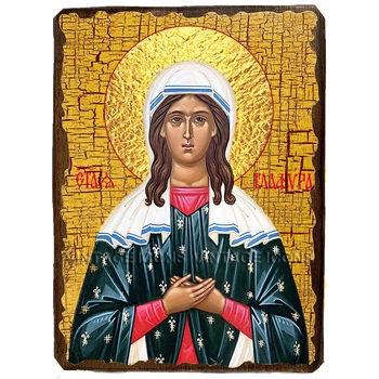 Икона Глафира Амасийская дева праведная ,икона на дереве 170х230 мм (3488-2)