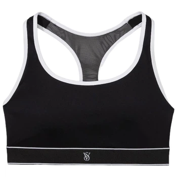 Спортивный топ Victoria’s Secret Player Sports Bra Black White Logo XL Черный