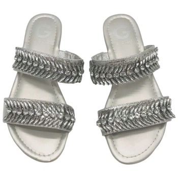 Шлепанцы G by Guess со стразами 38,5 Серебристые