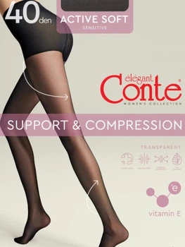 Жіночі колготи Conte Elegant Activ Soft 40 ден розмір 4 колір Чорний